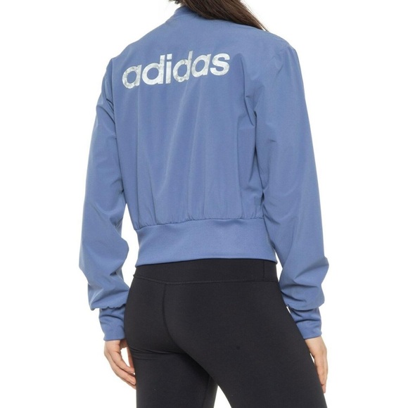 Adidas Aeroready Cropped Track Women's Small Orbit Violet Full Zip - Picture 1 of 13